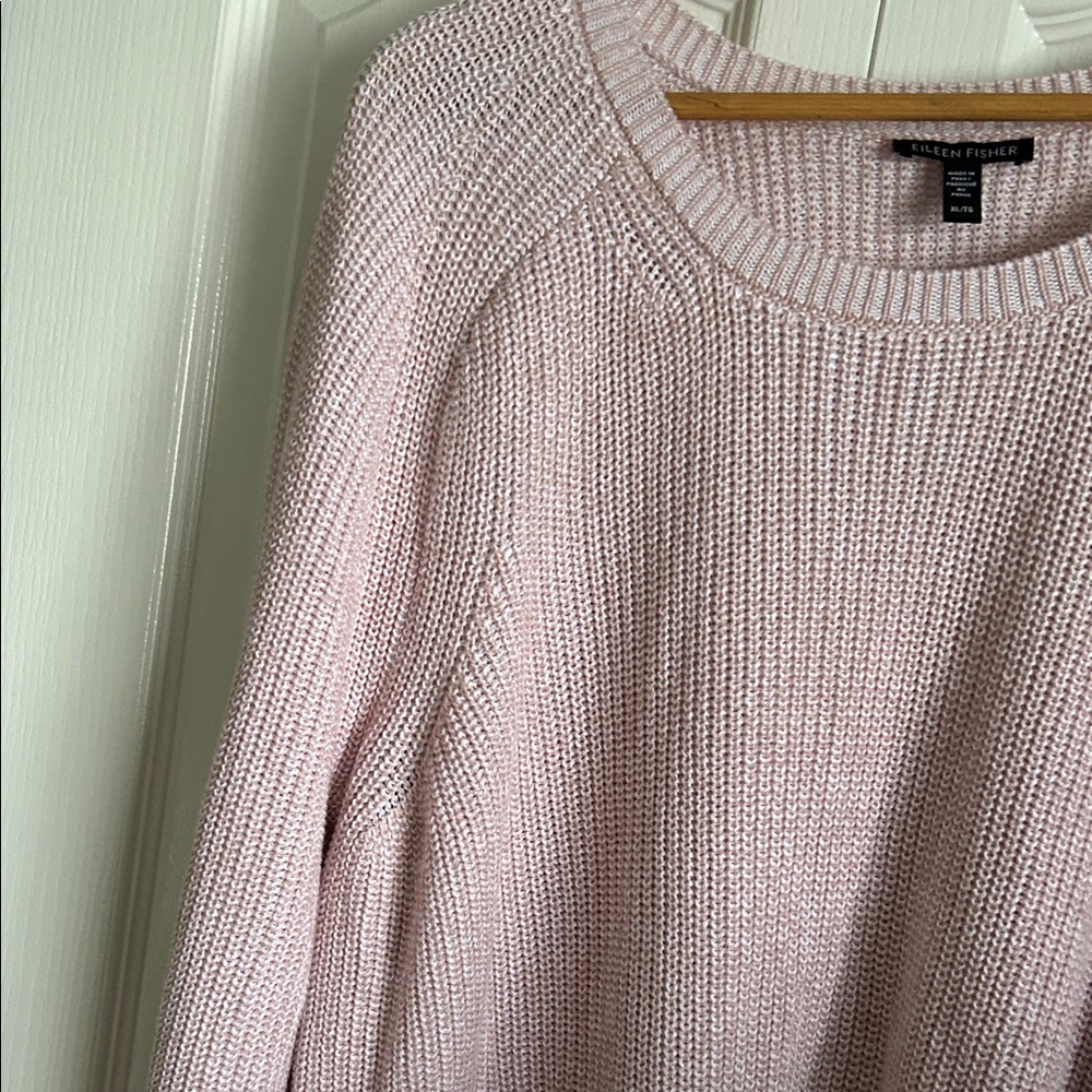 Eileen Fisher Light Pink Knit Pullover - Picture 4 of 6